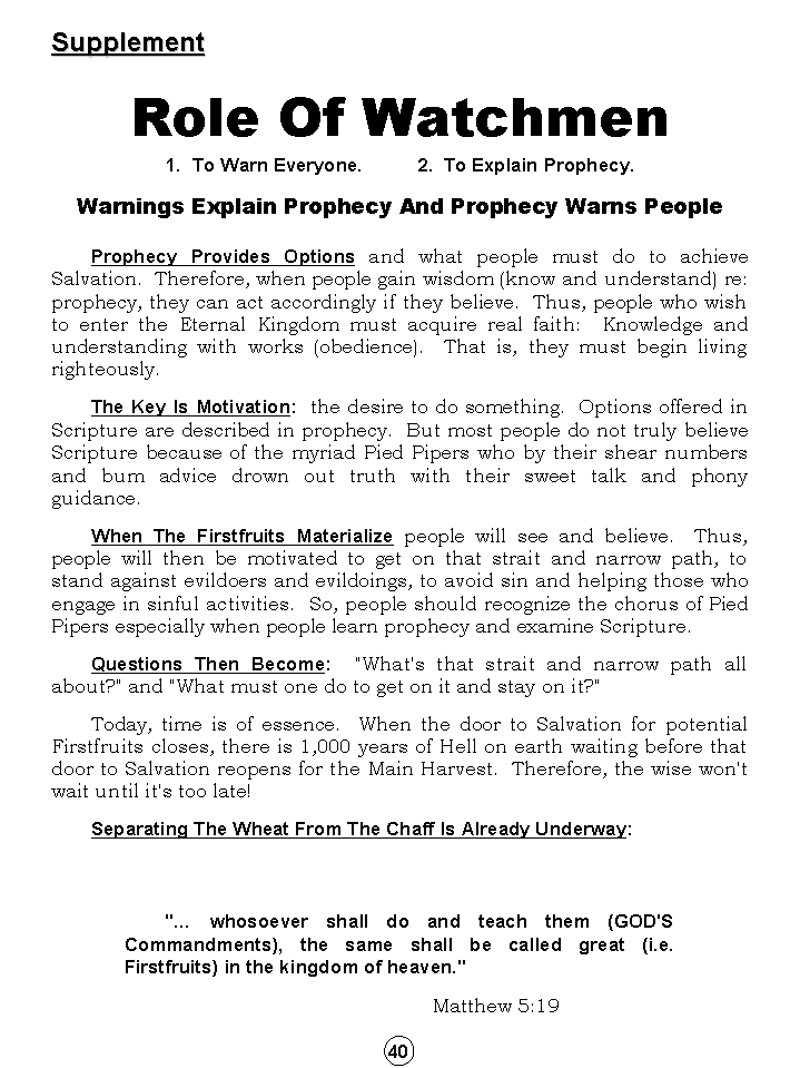 Synopsis Of The Future, Tomorrow's World Kingdom