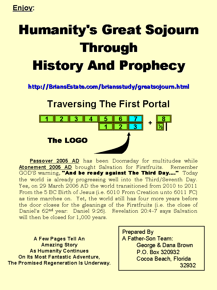 Humanity's Great Sojourn Through History And Prophecy