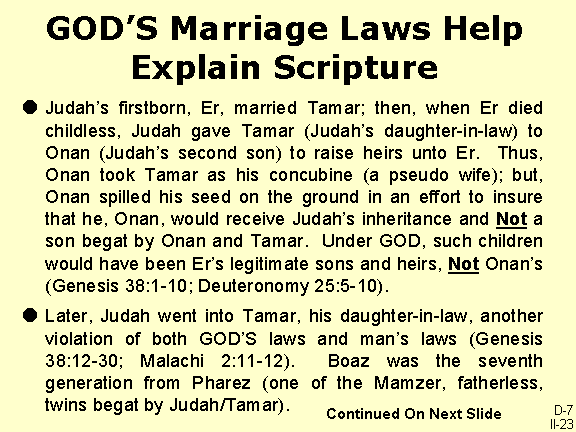 GOD'S Marriage Laws Help Explain Scripture