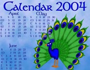 Peacock Calendar Thumbnail