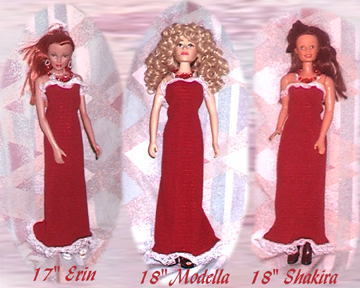 Two Outfits Displayed on Three Fashion Dolls