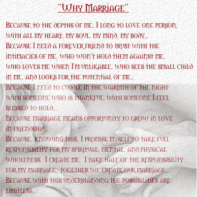 Why Marriage....