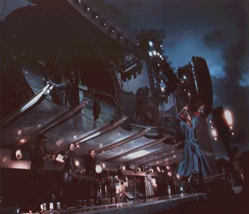 Mick and the band  in the pouring rain