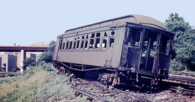 Scrapped 3rd Ave El cars 1955