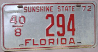 Florida 40/8 license plate