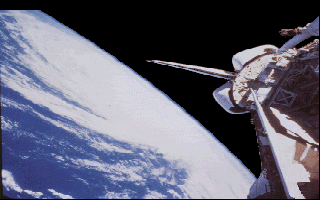 Shuttle above Earth