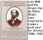 Grupo Gay da Bahia, Brsil inspir pour crer una carte postale pour le 100e anniversaire de la naissance d'Ulrichs, 1995