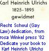 Recht Schwul (Loi Gay) ddication, de la Maison d'Edition rosa Winkel '82