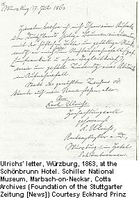 Lettre d'Ulrichs, Wrzburg, 1863