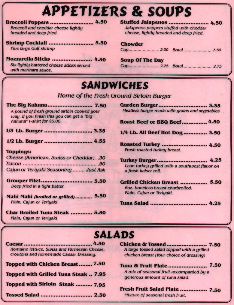 Please Allow Ample Time For The Menu To Download Clearly. Maximize This Page For The Best Effect!