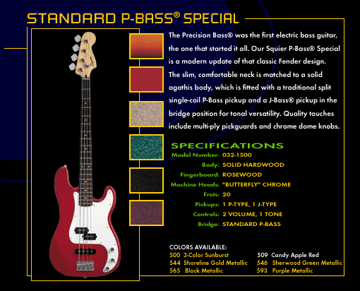 The Squier Standard P-Bass Special