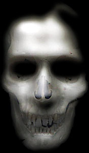 And the evil spectre's face shown through the darkness...