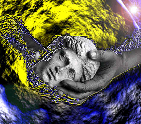 In his hands was the head of Venus, goddess of love...