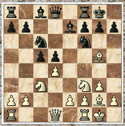   The actual game position after 9.Bg5. This is the MAIN LINE of the Tarrasch Defense.  (kram-vs-df_rp4_pos1.jpg, 34 KB)    