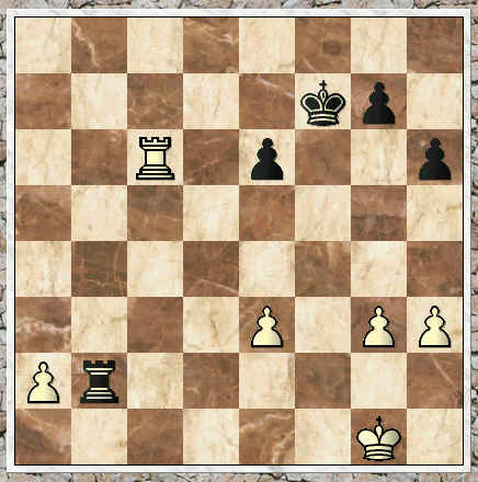    A Rook-and-Pawn ending where a draw is probably the correct result.  (kram-vs-df_rp4_pos4.jpg, 28 KB)    
