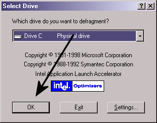 Windows 98 Defrag Screen