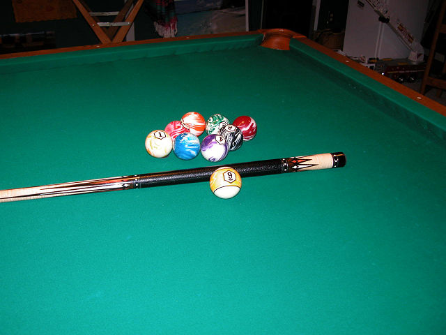 Pool Table With Stick & 9 Ball