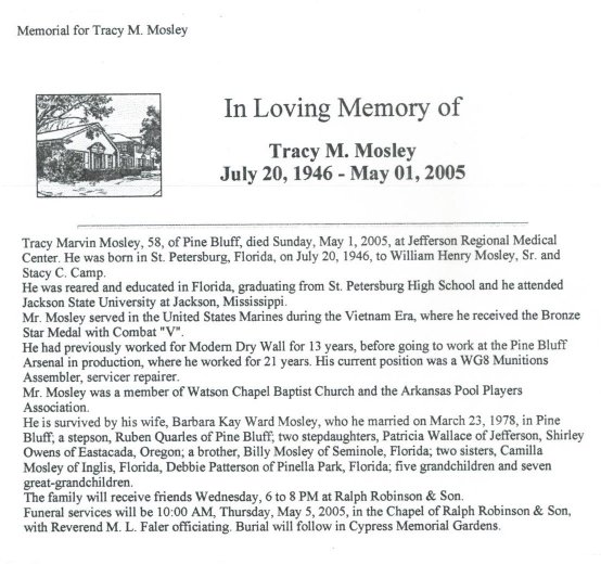In Loving Memory of Tracy M Mosley