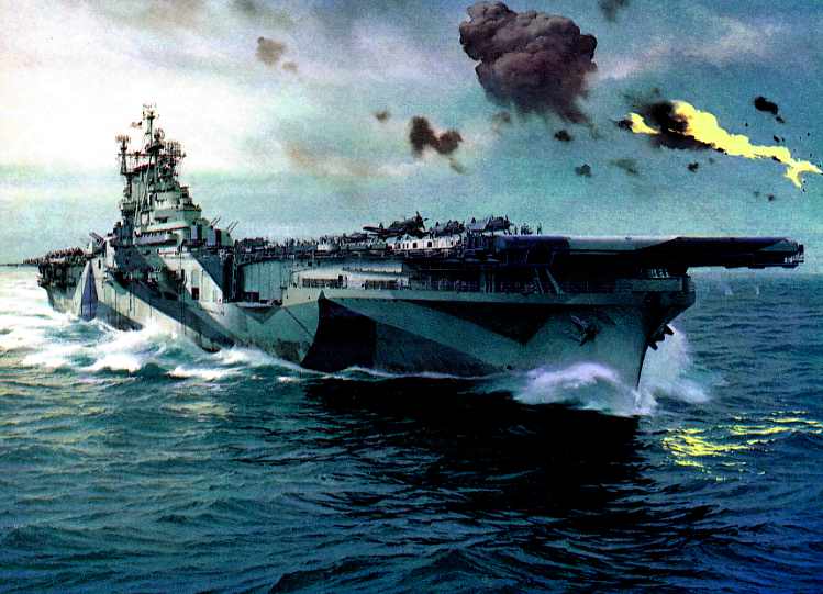 USS 'Yorktown' (CV-10) in action - by Carl Evers
