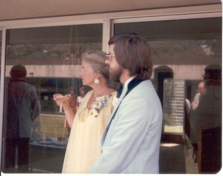 Andrea Simons at her daughter's wedding, 1979.  Photograph by Ginger-lyn Summer.