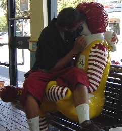 Jarred Bow with Ronals at maccas 22/4/03