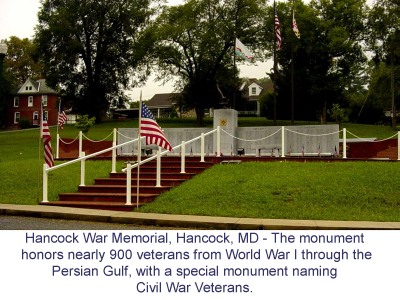 Hancock War Memorial, Hancock Maryland