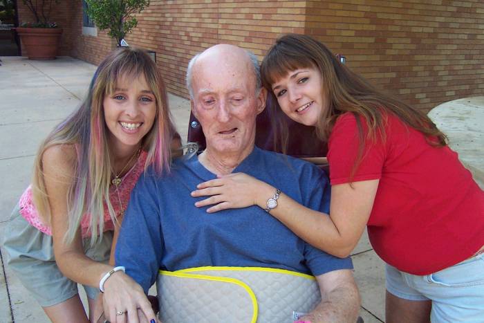 SISTERS TIFFANY AND CHASKA VISIT GRANDPA