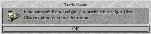 Freight arrival message