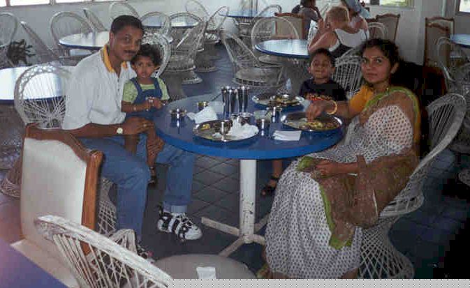 Having Lunch at Hare Krishna Restaurant