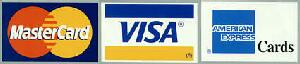 Visa MasterCard & American Express Welcomed