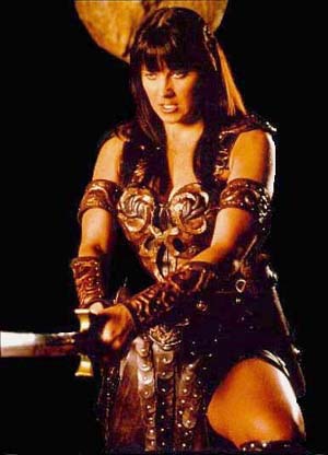Xena pointing at you with her sword