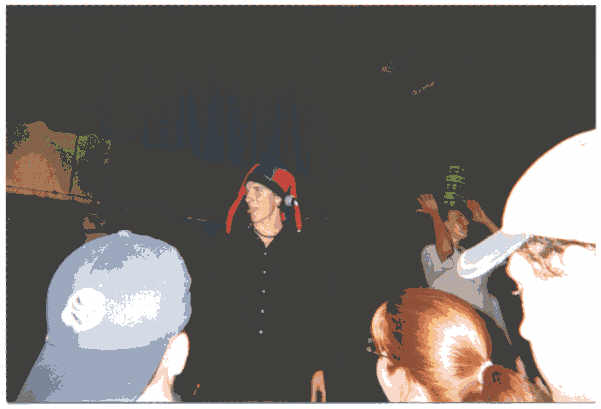 Ross and Richard suiting up for the Satan song