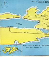 Mapa de impactos de bombas y metralla recibidos desde el 1/5/82 al 14/6/82.