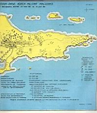 Mapa de impactos de bombas y metralla recibidos desde el 1/5/82 al 14/6/82.