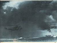 Un Sea King de la Royal Navy en plena tarea de recuperaci�n de sobrevivientes del Sir Galahad.