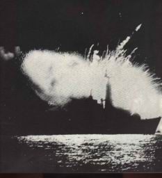 Dram�tica imagen de el momento en que explota la bodega de misiles de la Fragata �Antelope�,tomada por el fot�grafo Martin Cleaver de Associated press. 