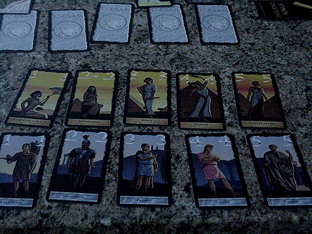  A closeup of common influence cards