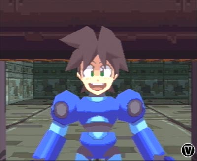 megaman sorprendido y alegre