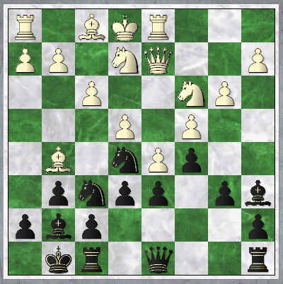    White appears to have a very impressive position and controls a lot of terrain. Black must generate some counter-play here  ...  but how?   (sf_ata-mil_irak93_pos1.jpg, 29 KB)   