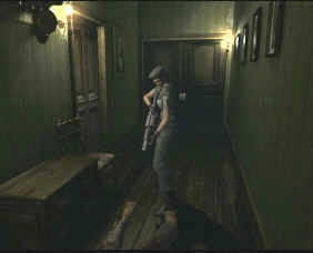 Jill finishing off a zombie