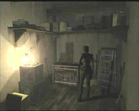 Jill Valentine is wounded and you can see her grabbing her wounds