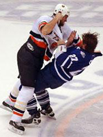 Eric Cairns knocks Shayne Corson around