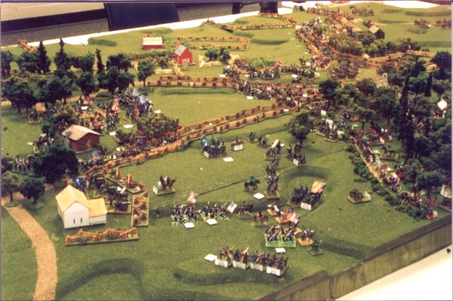 he federals launch an assault on the west woods, while an attack is planned for the centre.