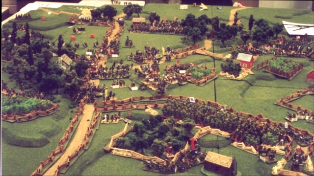 The attack on the west woods was defeated but the attack in the Centre was quite effective, pushing back hordes of rebel infantry.