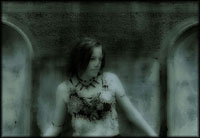Goth Chick Between Arches