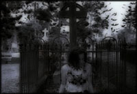 Goth In Front Of Gate