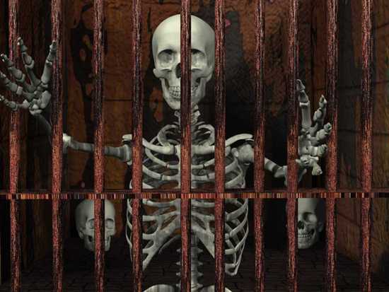 SKELETON IN A CAGE
