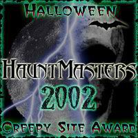 HauntMasters Creepy Site Award