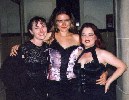 Janet, Tarnia & Saghirah after their Rocky night (at the RHPS Audience Participation midnight session, Hoyts, George St, Sydney) posing at station entrance in Darlinghurst - date unsure (2000?)