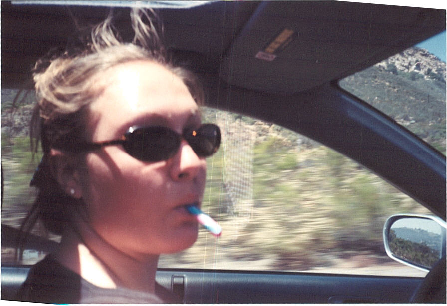 Me driving home from Jacumba after my birthday. The moonroof was open :)